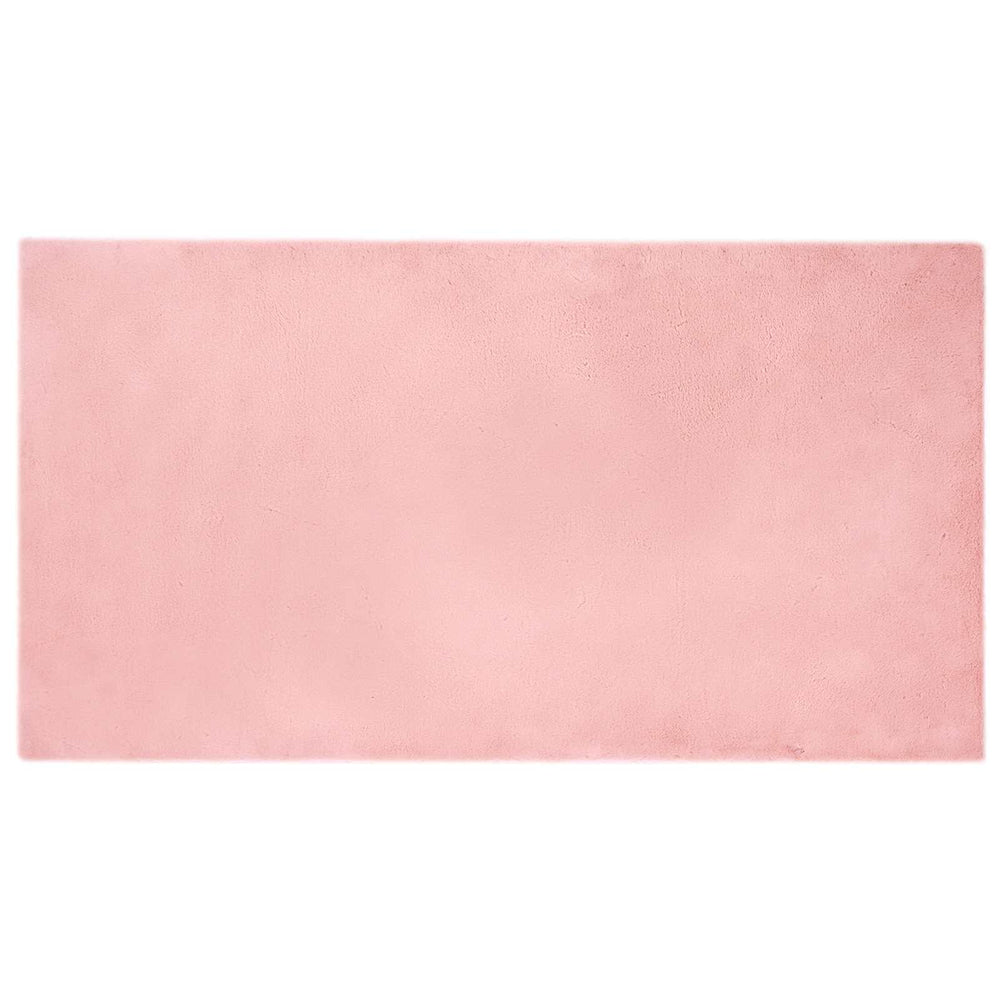 Vidaxl nep konijnenbont tapijt olite roze 80 x 150 cm polyester