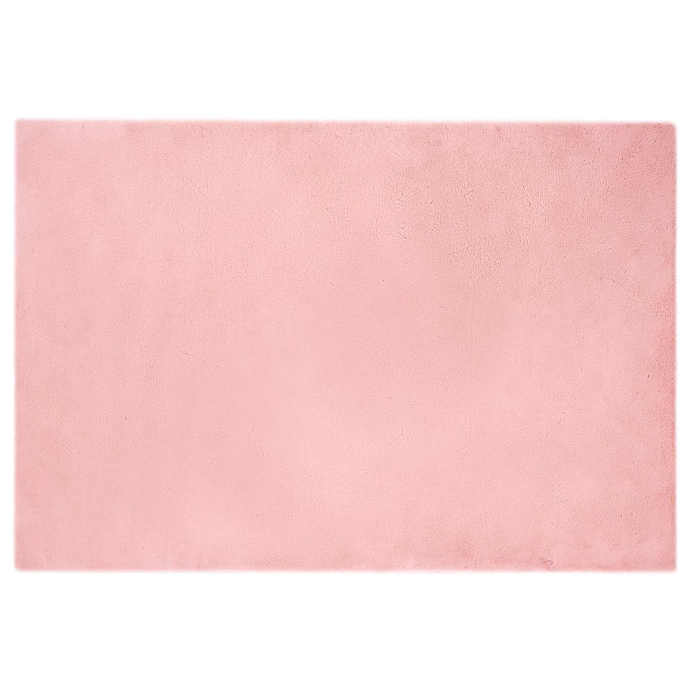 Vidaxl nep konijnenbont tapijt olite roze 120 x 170 cm polyester