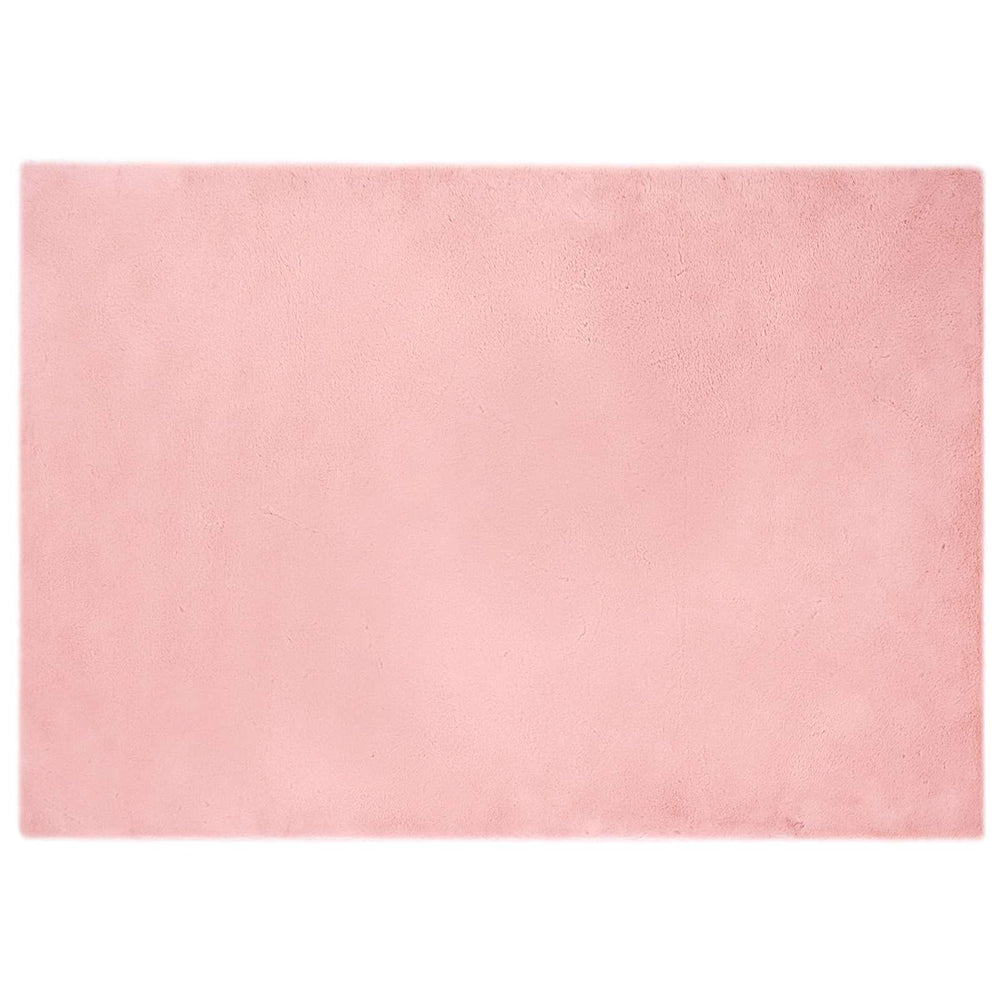 Vidaxl nep konijnenbont tapijt olite roze 160 x 230 cm polyester