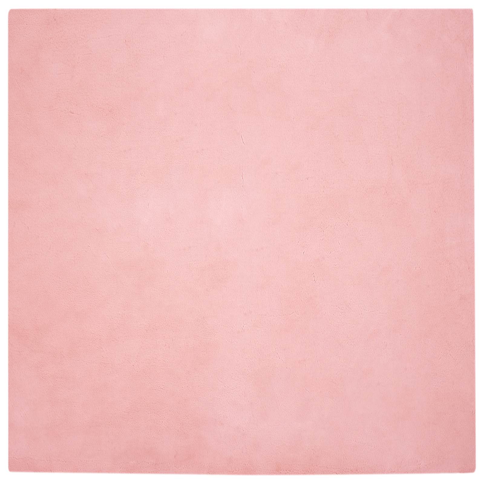 Vidaxl nep konijnenbont tapijt olite roze 200 x 200 cm polyester