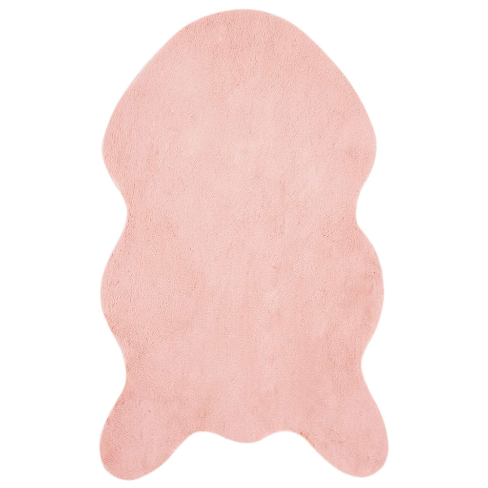 Vidaxl nep konijnenbont tapijt olite roze 50 x 80 cm polyester