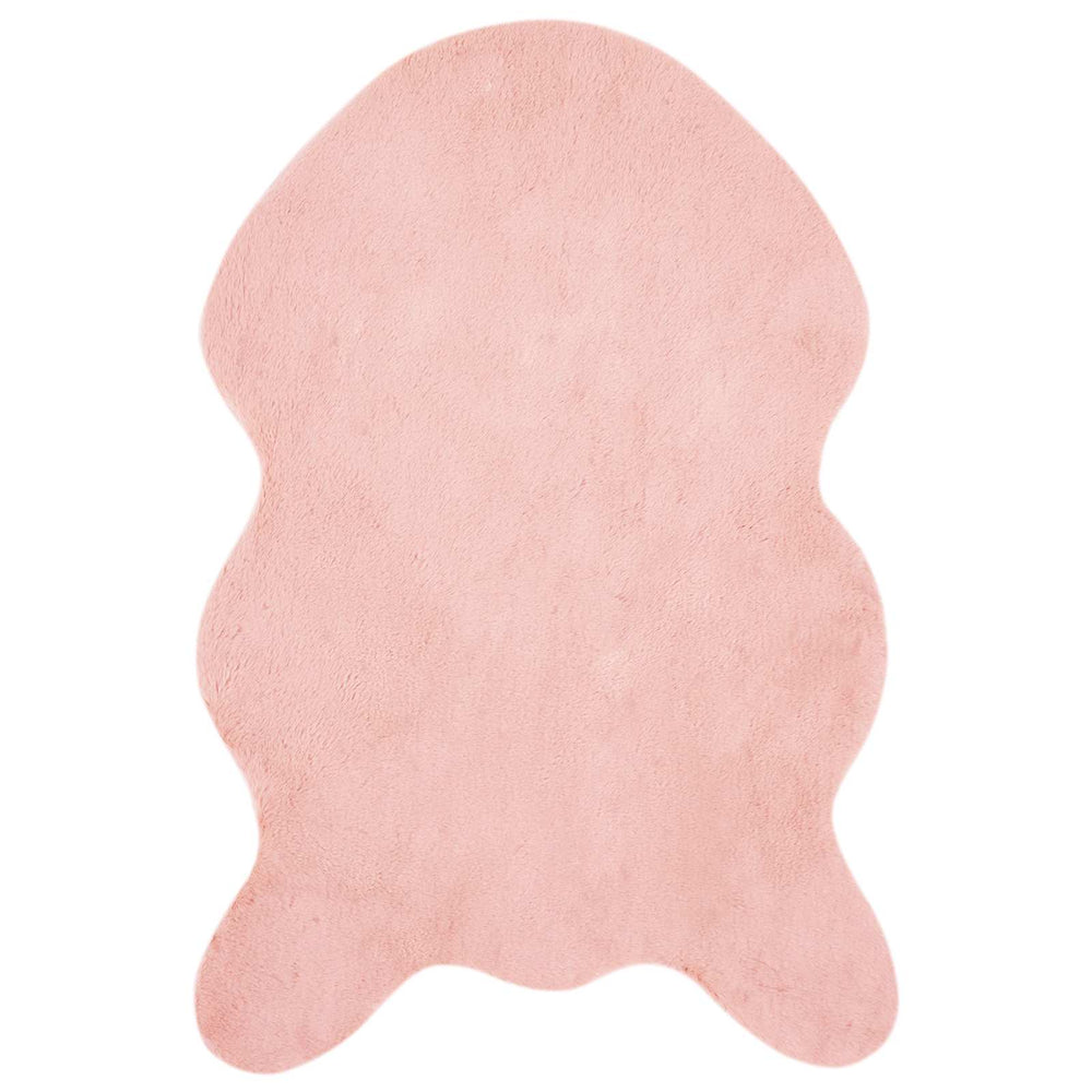 Vidaxl nep konijnenbont tapijt olite roze 60 x 90 cm polyester