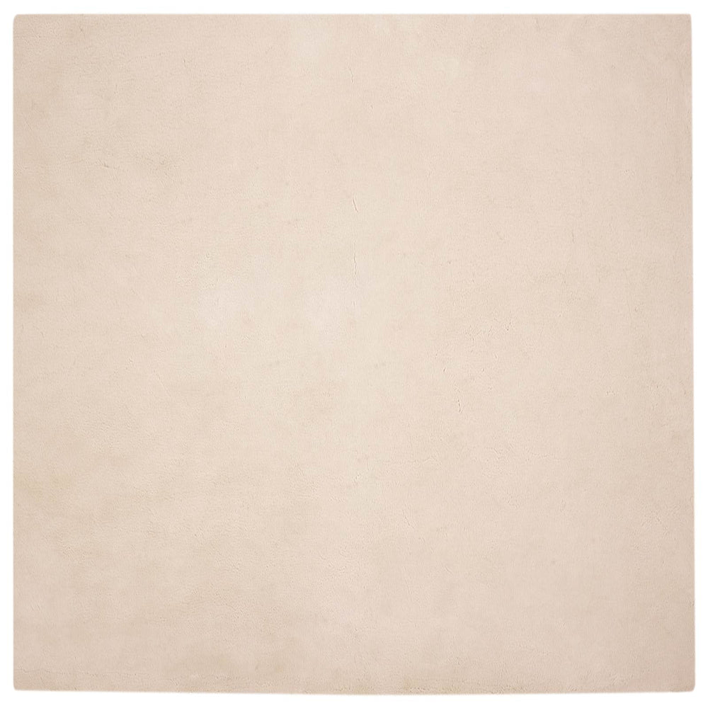 Vidaxl nep konijnenbont tapijt olite taupe 120 x 120 cm polyester