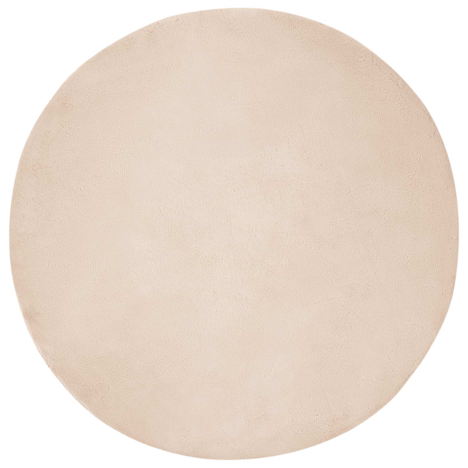 Vidaxl nep konijnenbont tapijt olite taupe ø 80 cm polyester