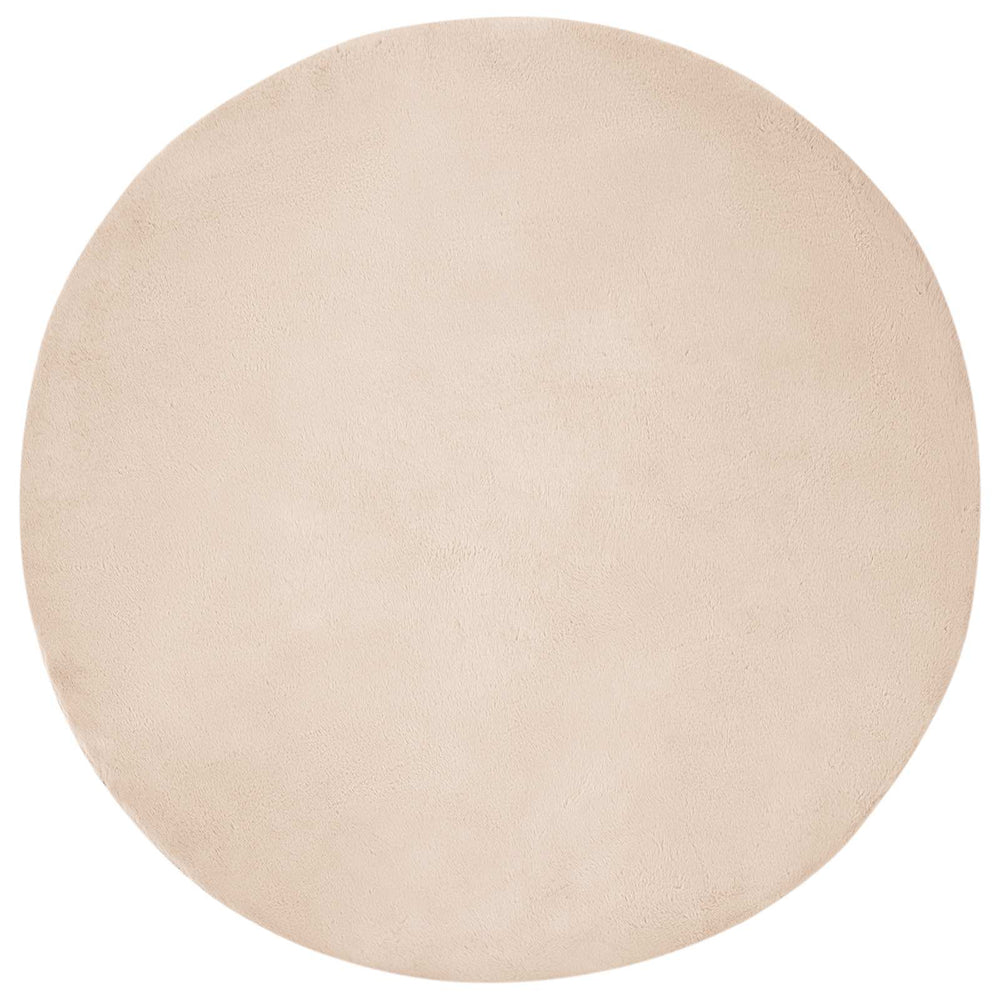 Vidaxl nep konijnenbont tapijt olite taupe ø 200 cm polyester