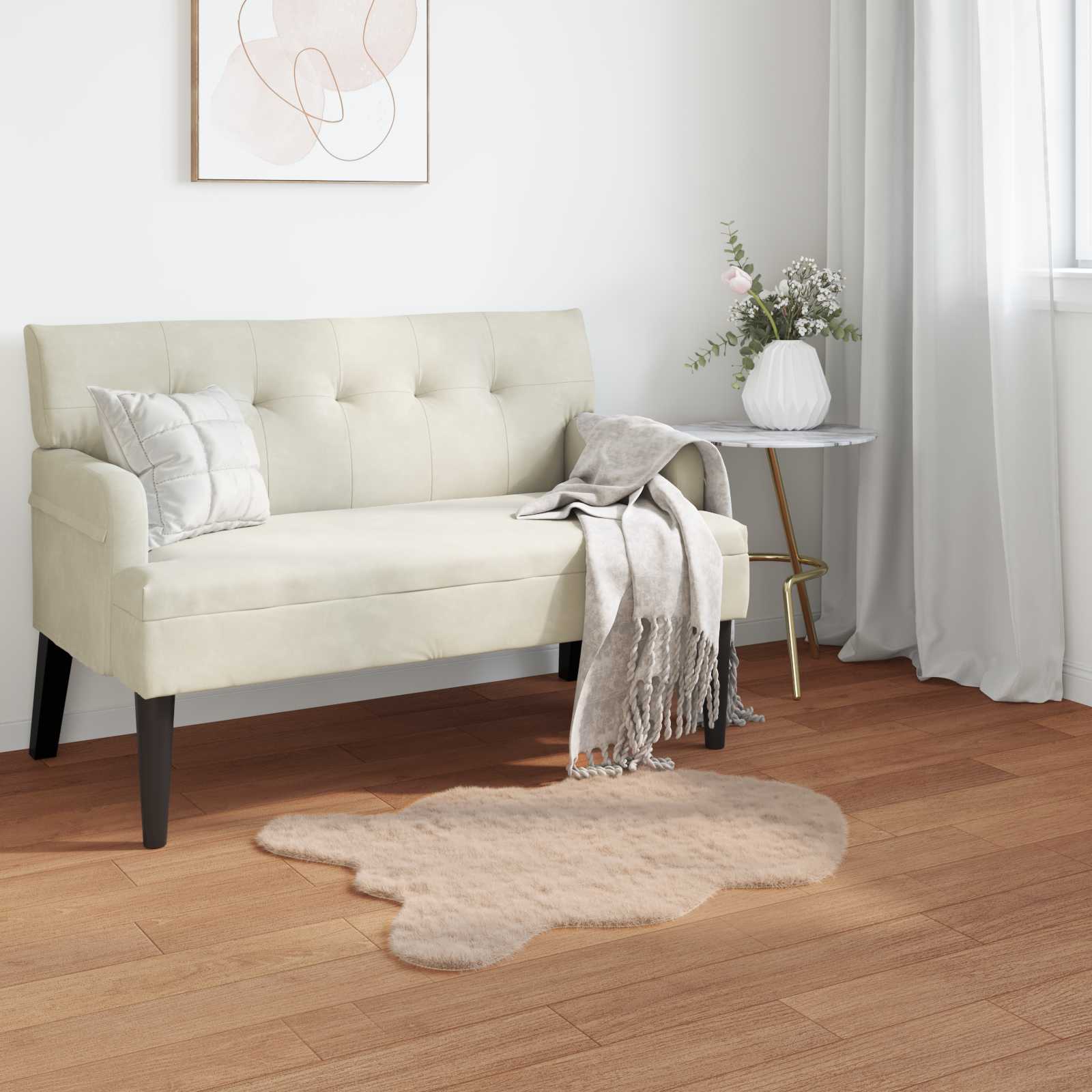 Vidaxl nep konijnenbont tapijt olite taupe 80 x 120 cm polyester