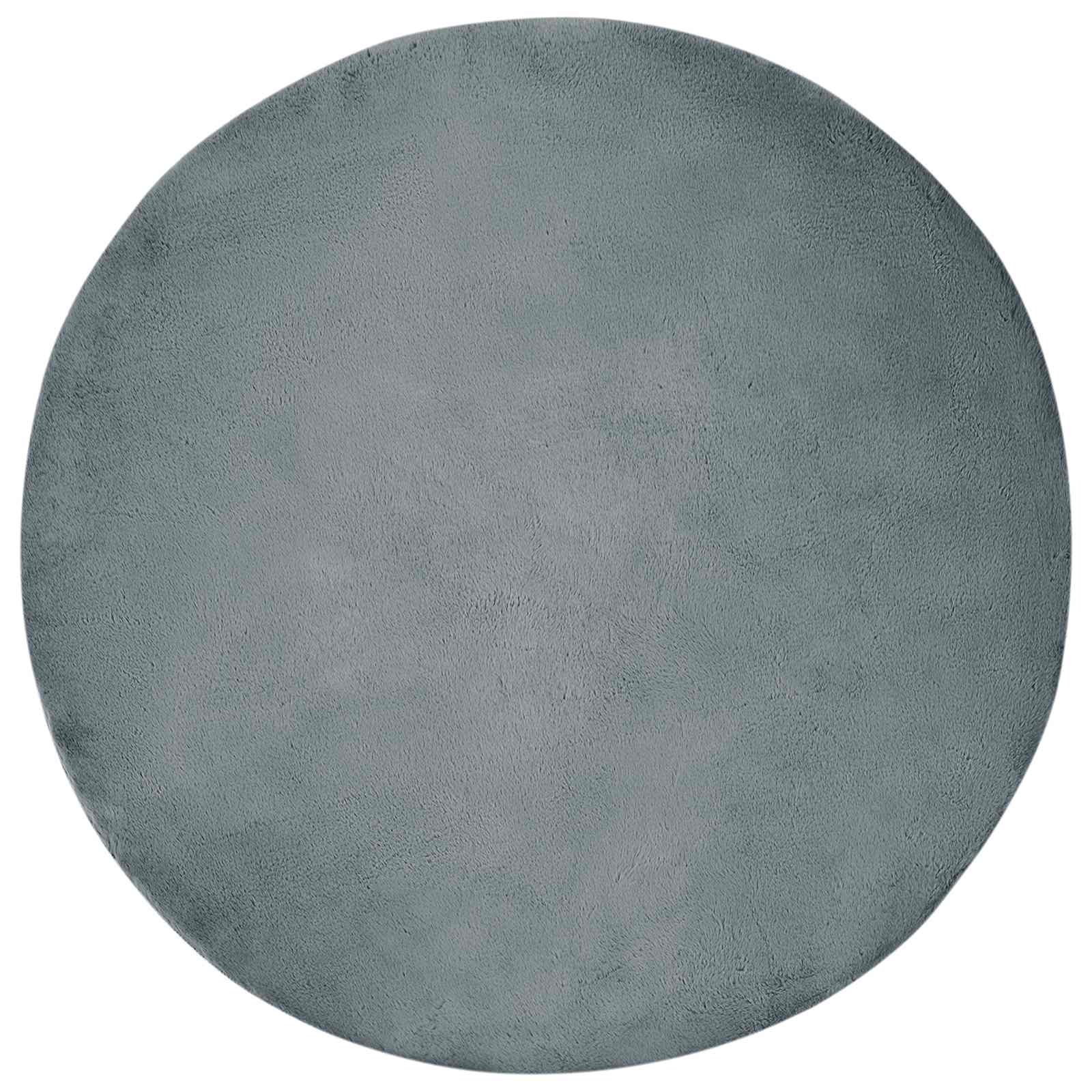 Vidaxl nep konijnenbont tapijt olite antraciet ø 100 cm polyester