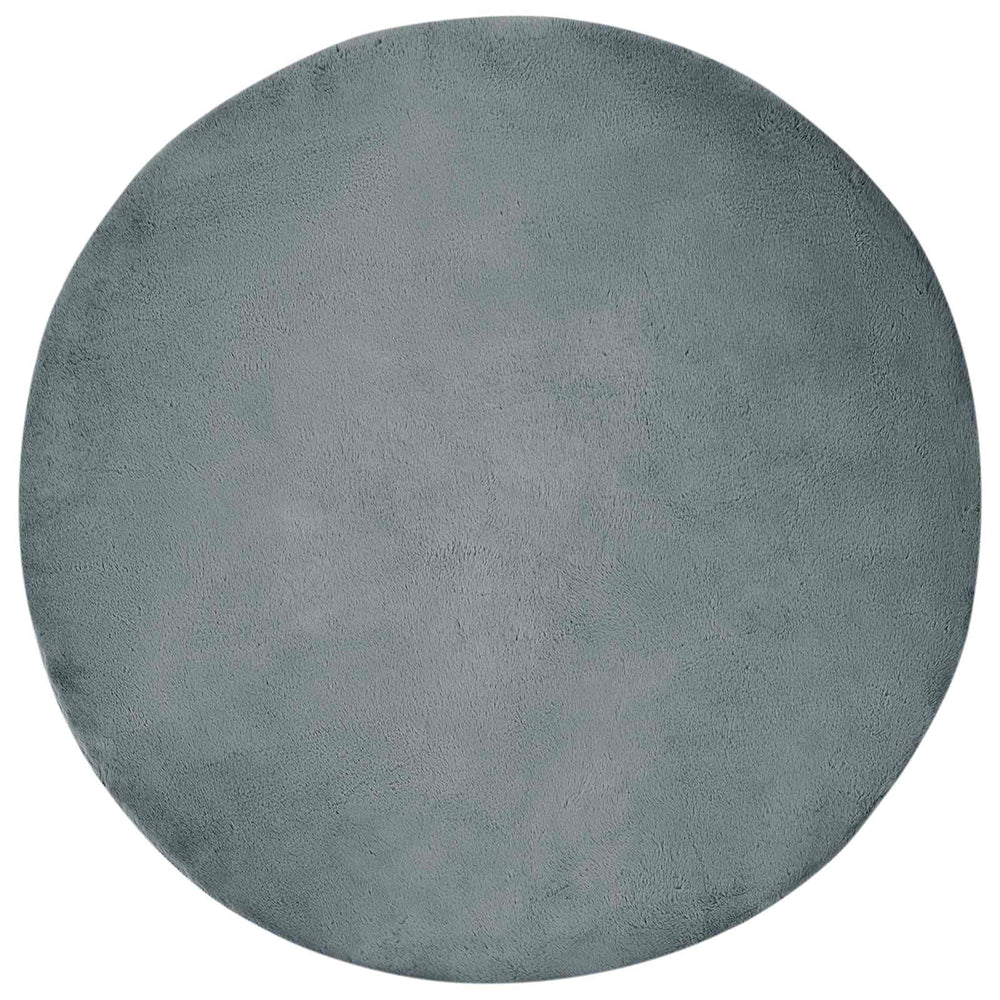 Vidaxl nep konijnenbont tapijt olite antraciet ø 120 cm polyester