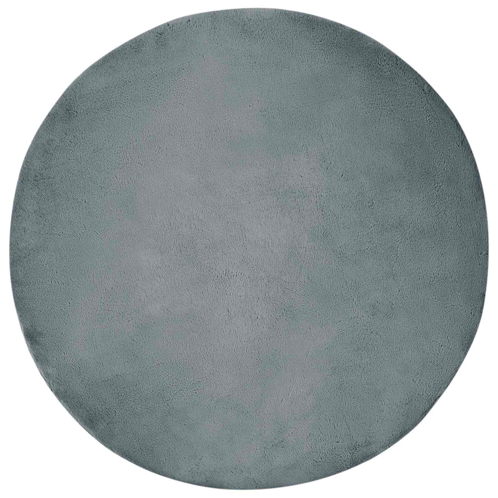 Vidaxl nep konijnenbont tapijt olite antraciet ø 160 cm polyester