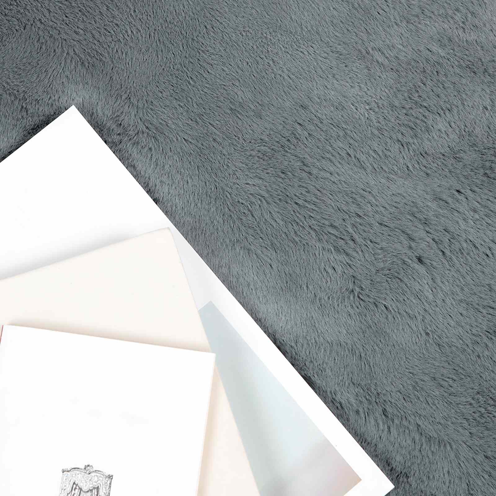 Vidaxl nep konijnenbont tapijt olite antraciet 60 x 90 cm polyester