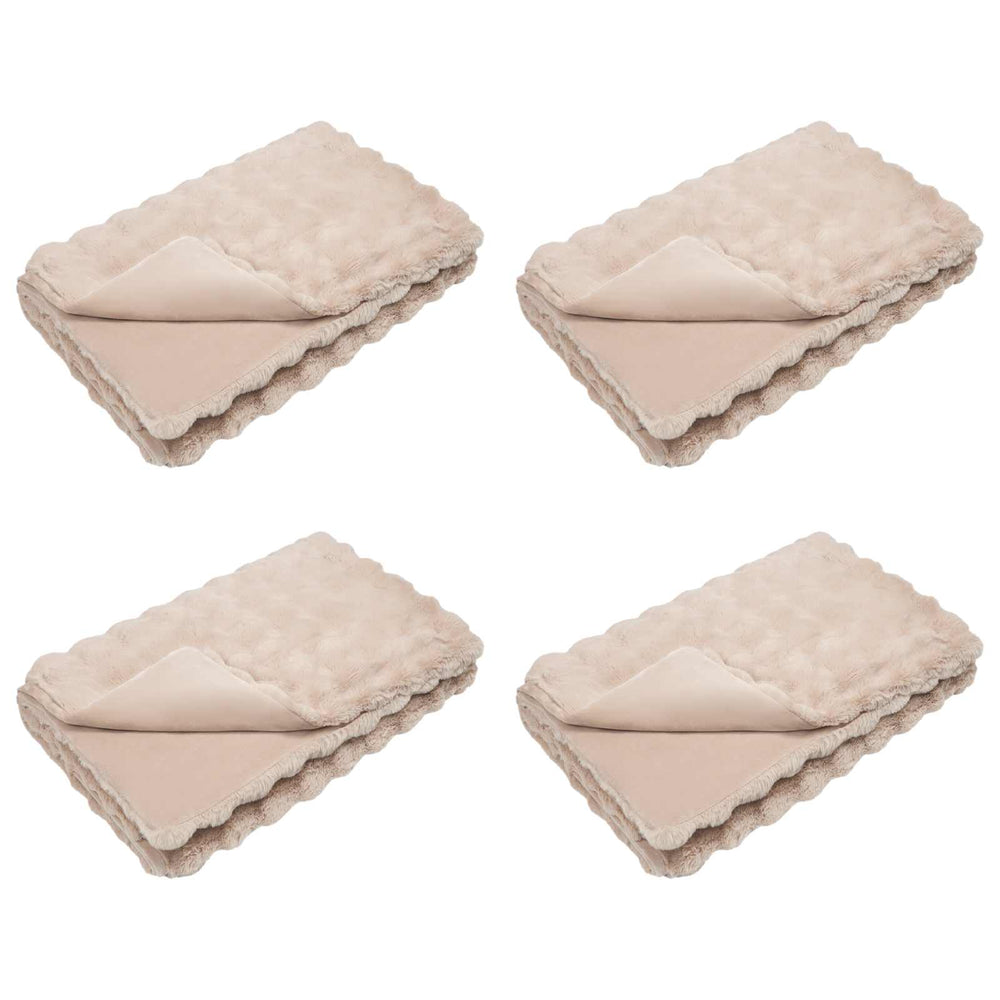 Vidaxl neppels konijnenbont deken olite 4 pcs beige 130 x 150 cm