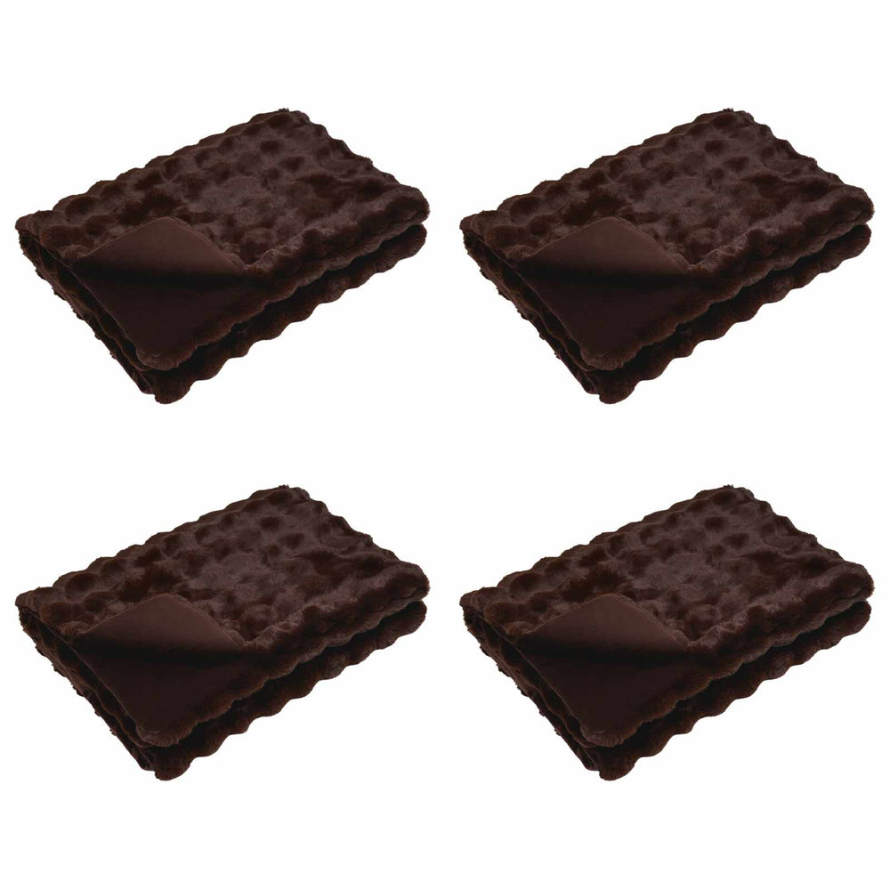 Vidaxl neppels konijnenbont deken olite 4 pcs kameel 130 x 150 cm