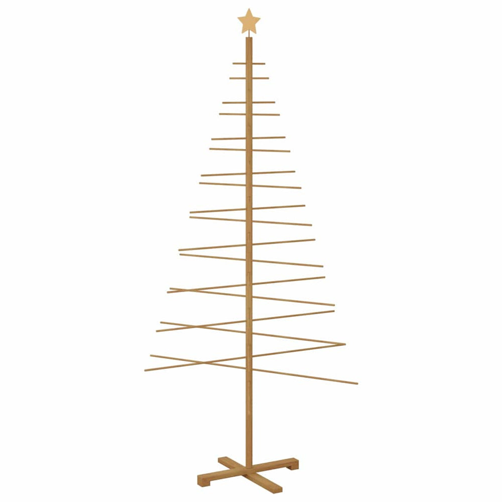 Vidaxl houten kerstboom met standaard bruin 210 cm bamboe