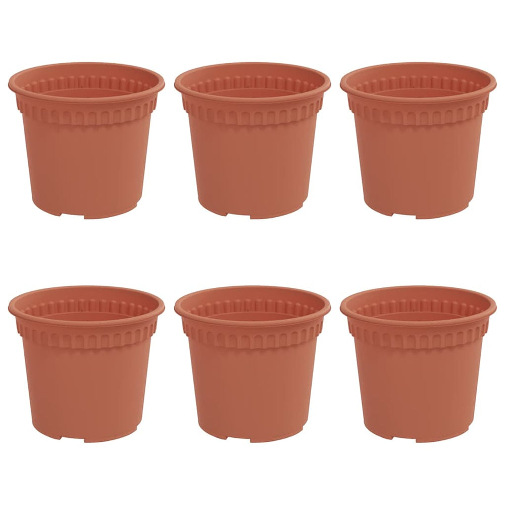 Vidaxl ronde bloempot 6 pcs baksteenrood ø 12,5 x 10 cm kunststof