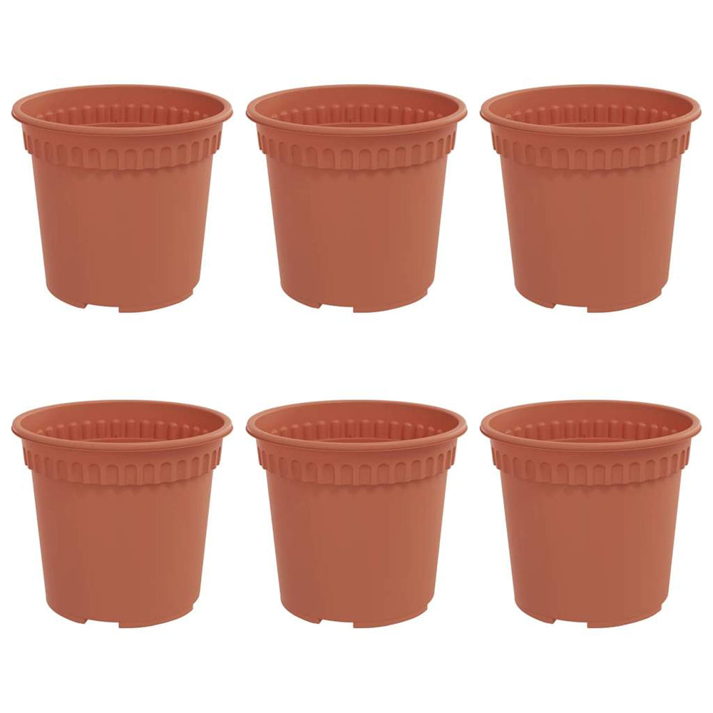 Vidaxl ronde bloempot 6 pcs baksteenrood ø 15 x 12 cm kunststof