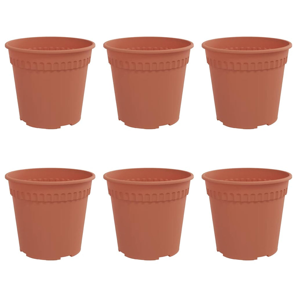 Vidaxl ronde bloempot 6 pcs baksteenrood ø 17 x 14 cm kunststof