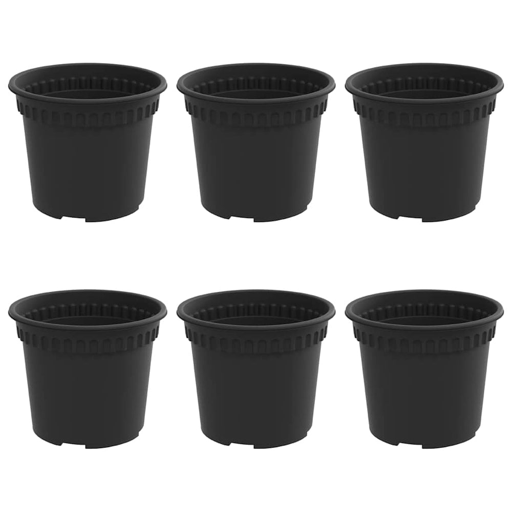 Vidaxl ronde bloempot 6 pcs zwart ø 12,5 x 10 cm kunststof