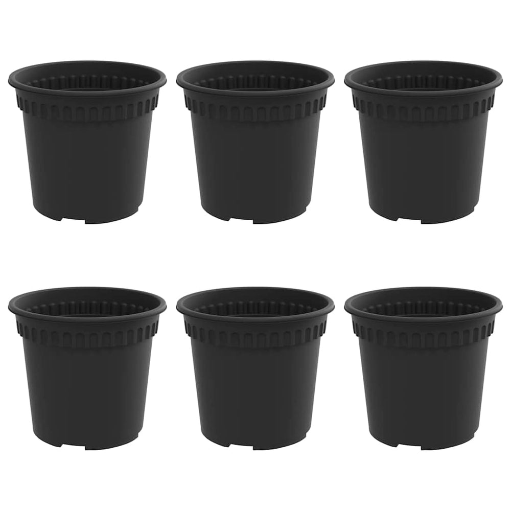 Vidaxl ronde bloempot 6 pcs zwart ø 15 x 12 cm kunststof