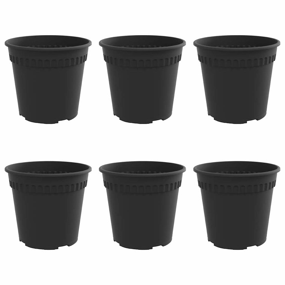 Vidaxl ronde bloempot 6 pcs zwart ø 17 x 14 cm kunststof