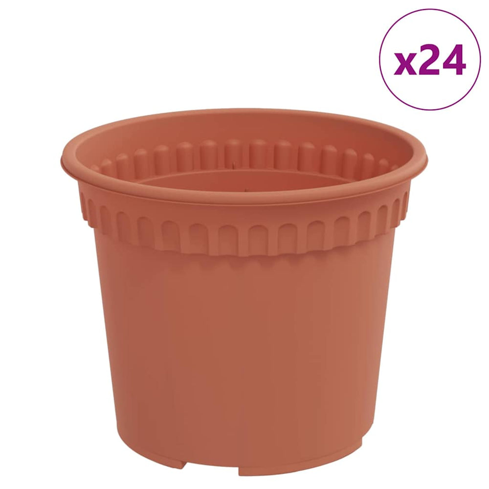 Vidaxl ronde bloempot 24 pcs baksteenrood ø 12,5 x 10 cm kunststof