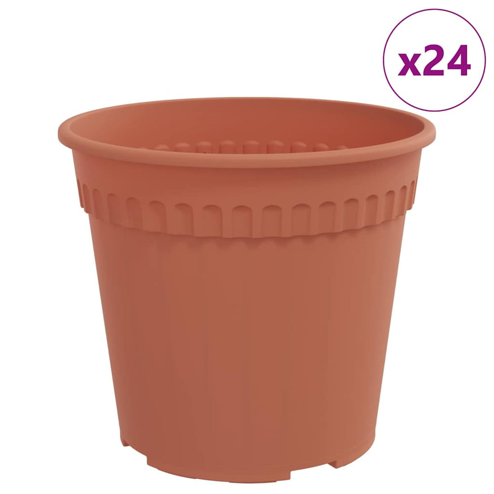 Vidaxl ronde bloempot 24 pcs baksteenrood ø 19 x 16 cm kunststof