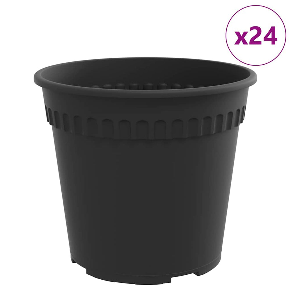 Vidaxl ronde bloempot 24 pcs zwart ø 19 x 16 cm kunststof