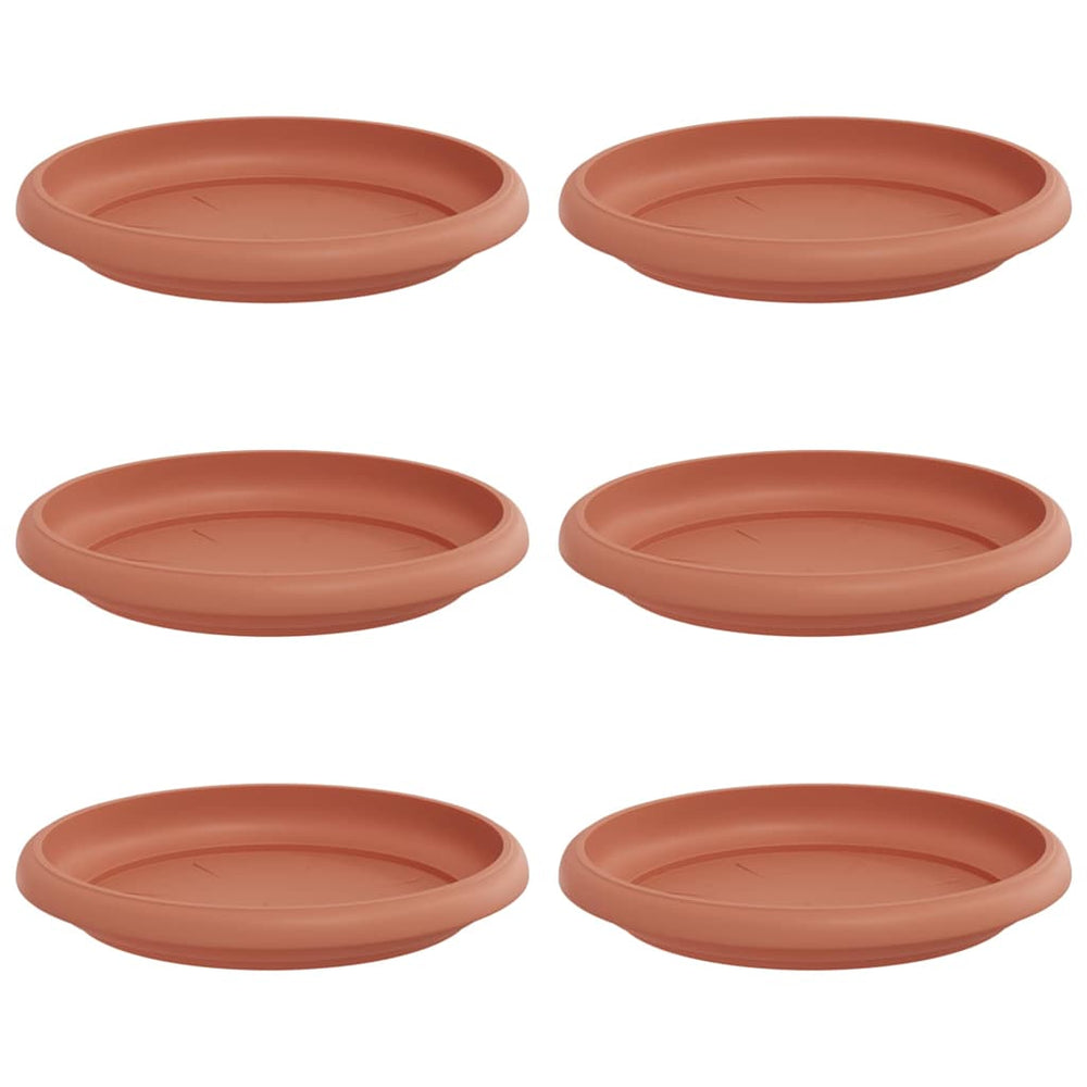 Vidaxl ronde bloemenschalen 6 pcs baksteenrood ø 14 x 2 cm kunststof