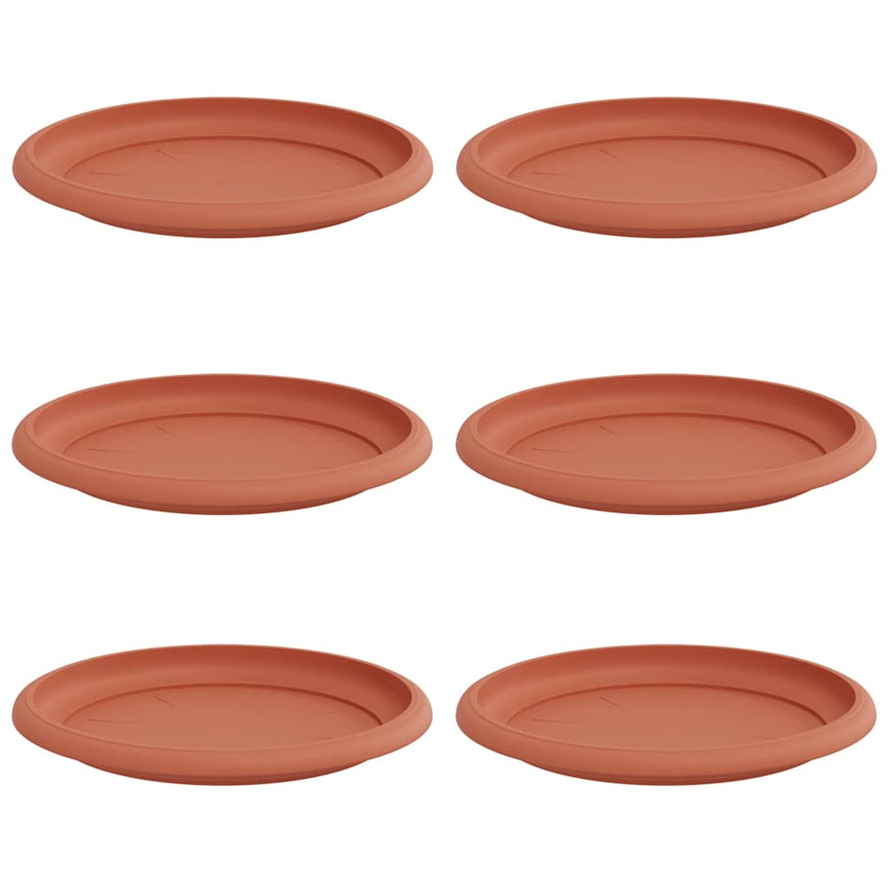 Vidaxl ronde bloemenschalen 6 pcs baksteenrood ø 17,5 x 2 cm kunststof