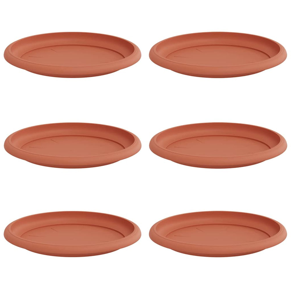 Vidaxl ronde bloemenschalen 6 pcs baksteenrood ø 19 x 2 cm kunststof