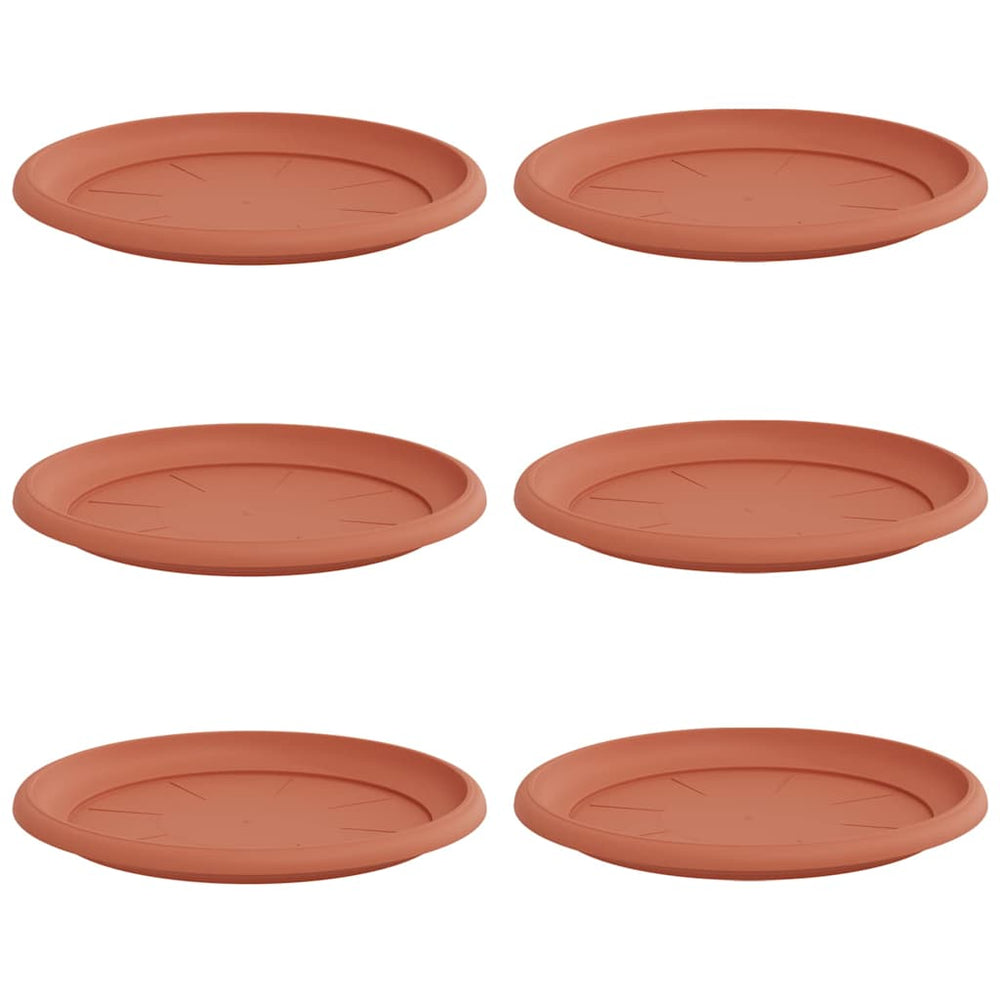 Vidaxl ronde bloemenschalen 6 pcs baksteenrood ø 27 x 2,5 cm kunststof