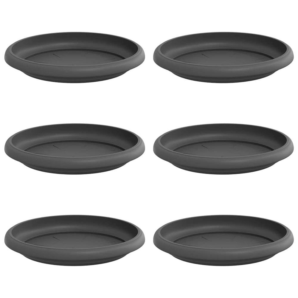 Vidaxl ronde bloemenschalen 6 pcs zwart ø 15,5 x 2 cm kunststof