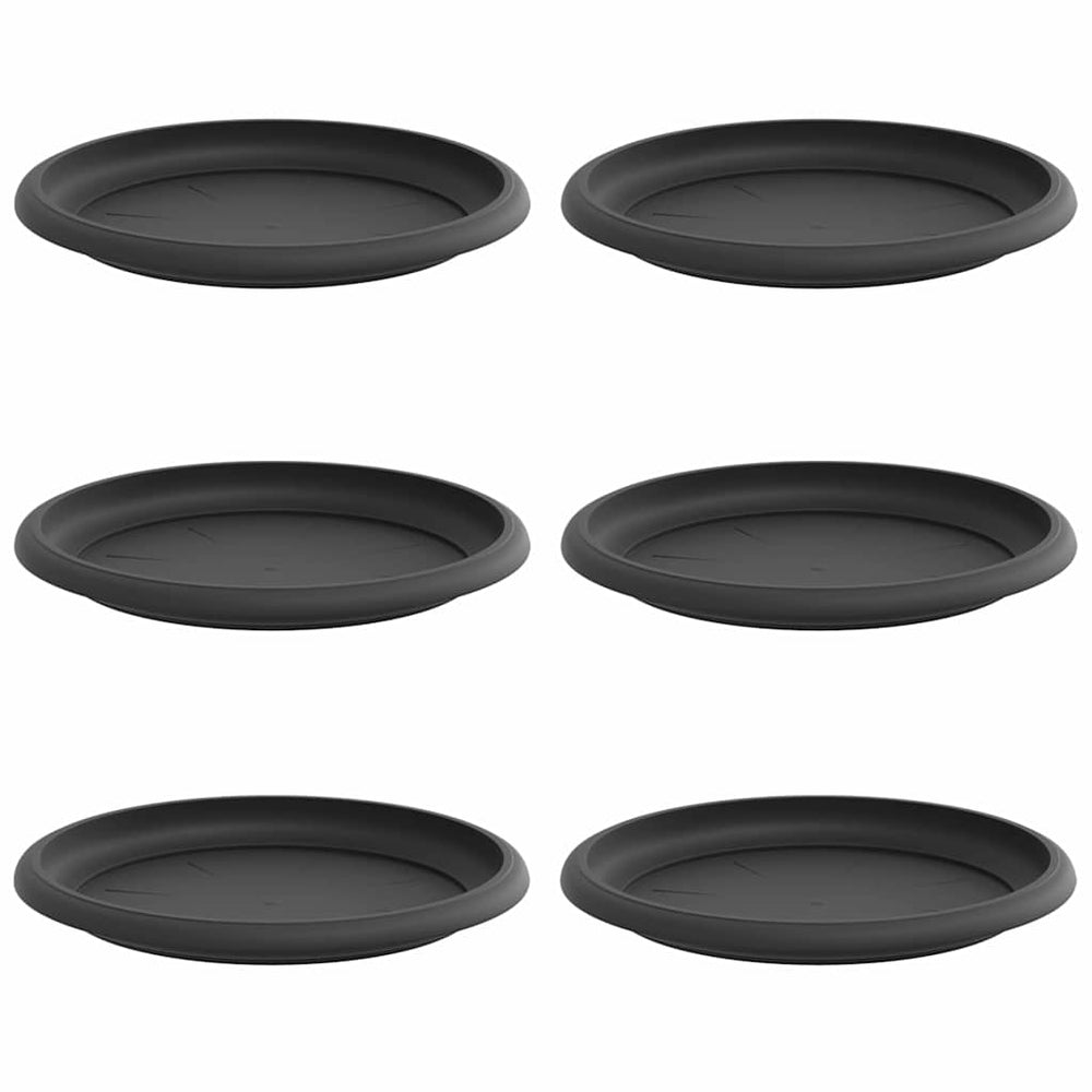 Vidaxl ronde bloemenschalen 6 pcs zwart ø 17,5 x 2 cm kunststof