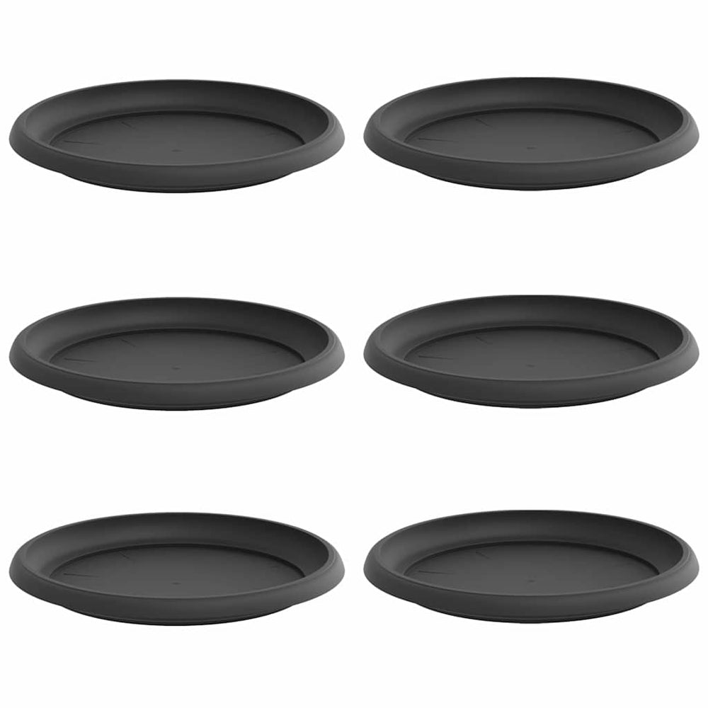 Vidaxl ronde bloemenschalen 6 pcs zwart ø 14 x 2 cm kunststof