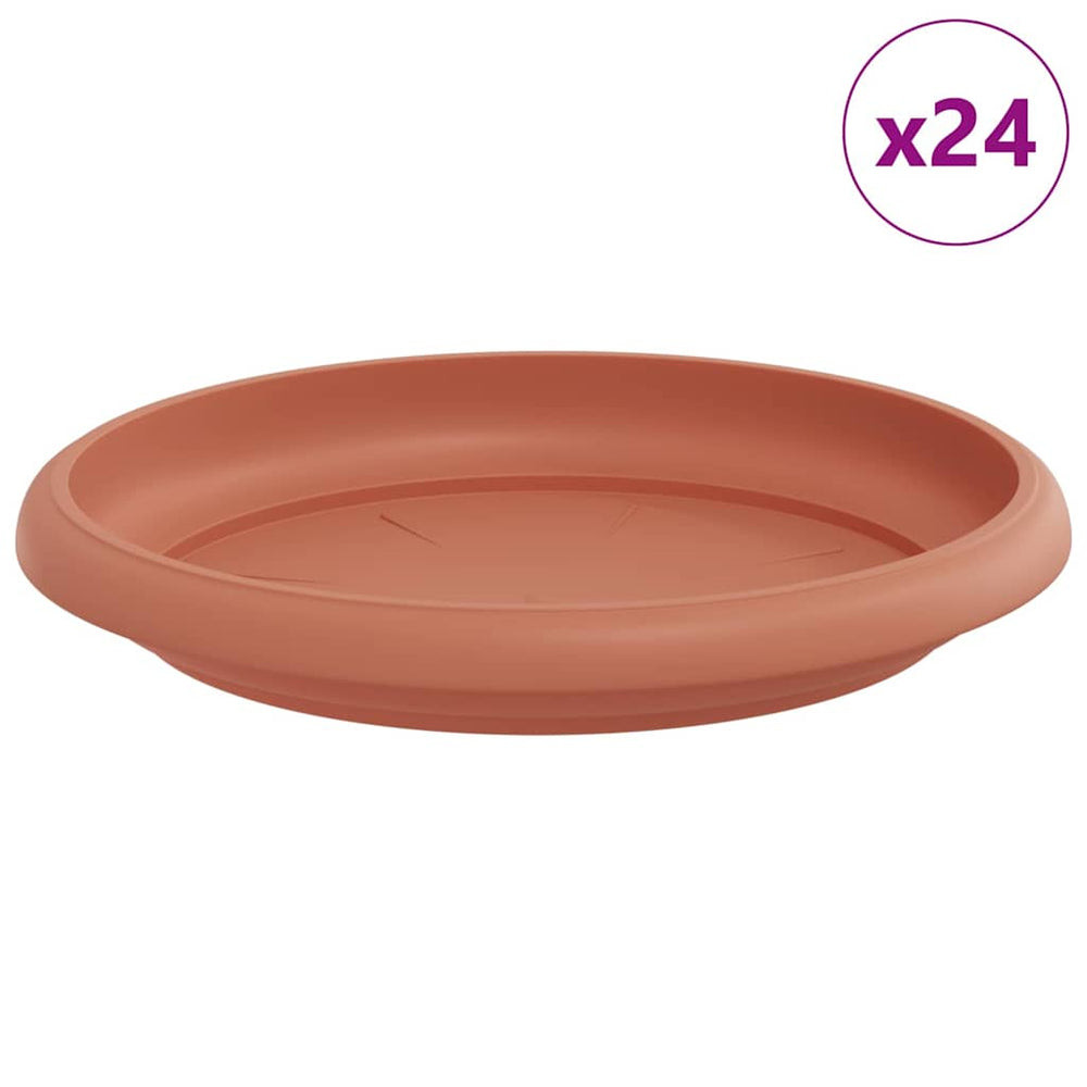 Vidaxl ronde bloemenschalen 24 pcs baksteenrood ø 14 x 2 cm kunststof