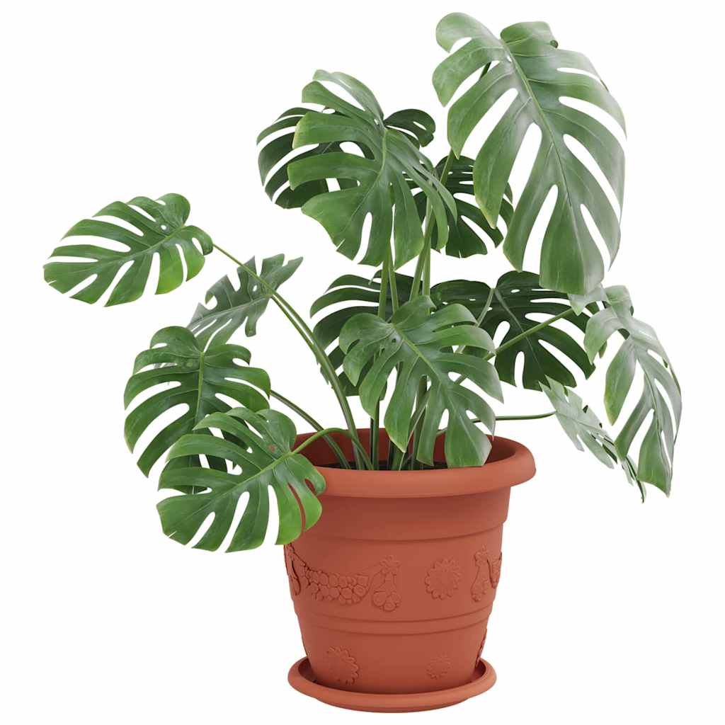 Vidaxl ronde bloemenschalen 24 pcs baksteenrood ø 14 x 2 cm kunststof