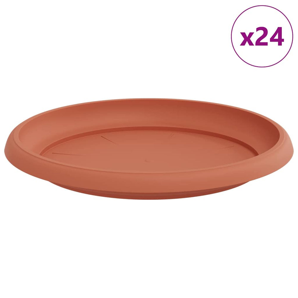Vidaxl ronde bloemenschalen 24 pcs baksteenrood ø 21,5 x 2,5 cm