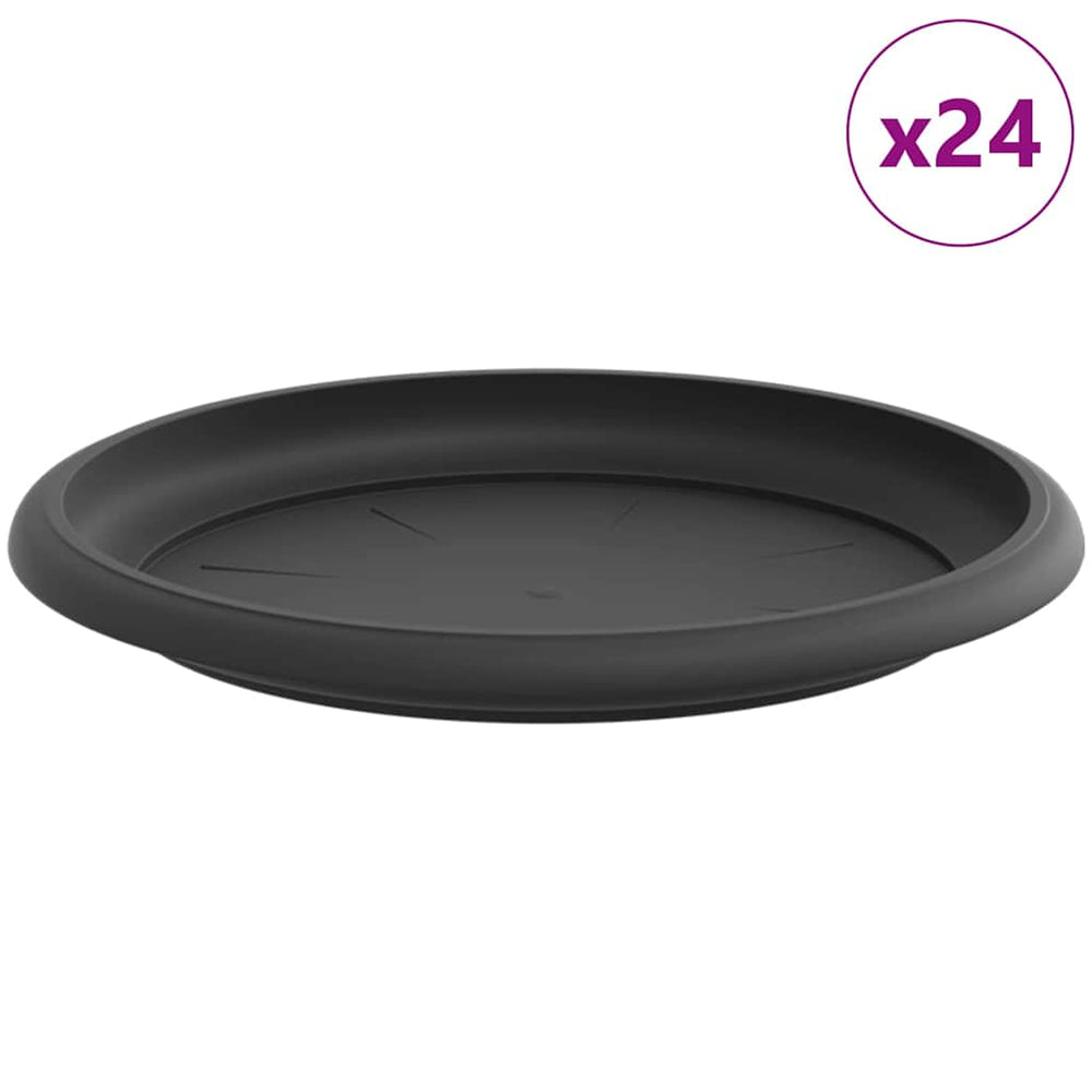Vidaxl ronde bloemenschalen 24 pcs zwart ø 19 x 2 cm kunststof