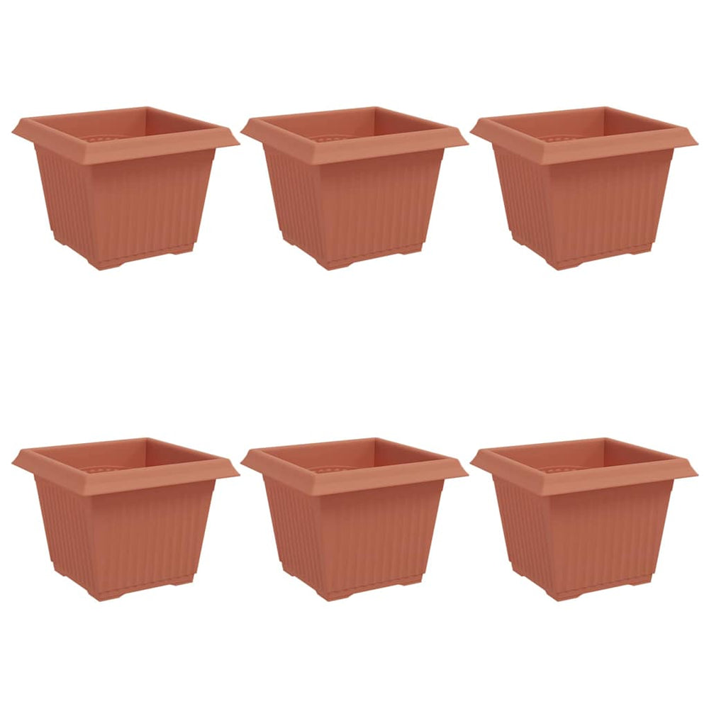 Vidaxl vierkante bloempot 6 pcs baksteenrood 23 x 23 x 17,5 cm
