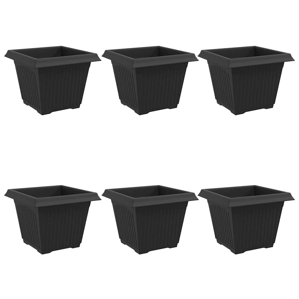Vidaxl vierkante bloempot 6 pcs zwart 28,5 x 28,5 x 22 cm kunststof