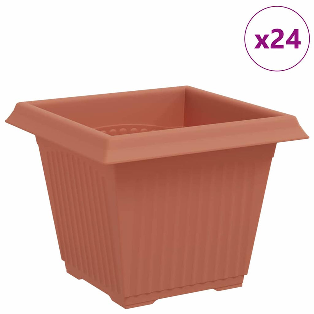 Vidaxl vierkante bloempot 24 pcs baksteenrood 33 x 33 x 26 cm