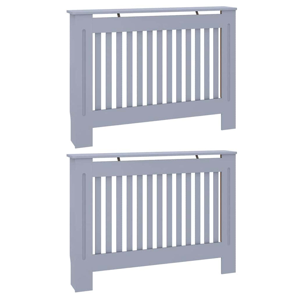 Vidaxl radiatorafdekking 2 pcs grijs 112 x 19 x 81,5cm bewerkt hout