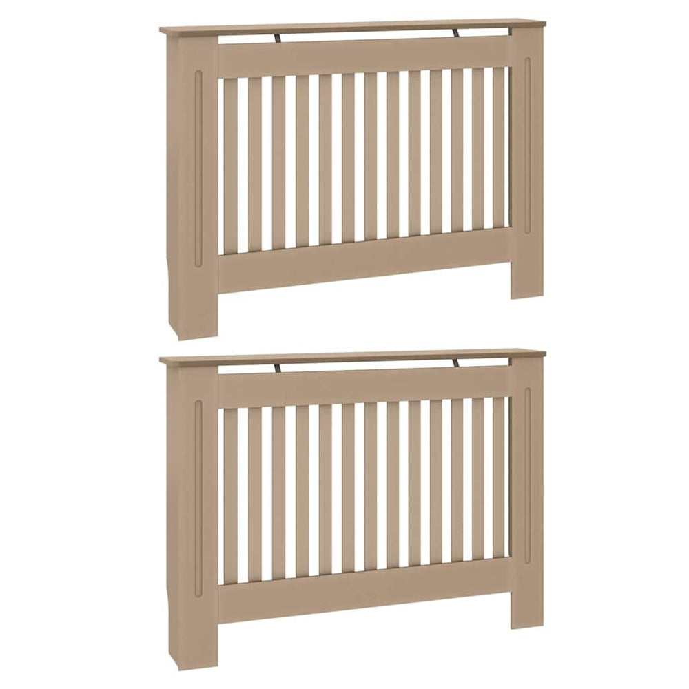 Vidaxl radiatorafdekking 2 pcs bruin 112 x 19 x 81,5cm bewerkt hout