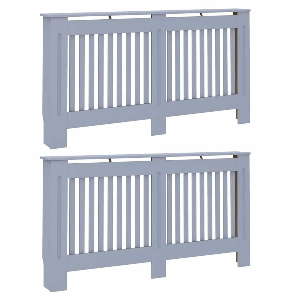 Vidaxl radiatorafdekking 2 pcs grijs 152 x 19 x 81,5cm bewerkt hout