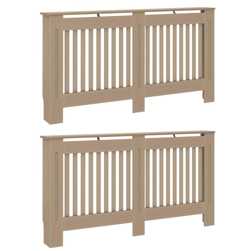 Vidaxl radiatorafdekking 2 pcs bruin 152 x 19 x 81,5cm bewerkt hout