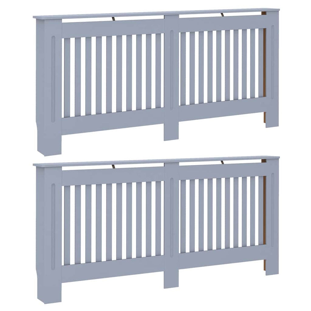 Vidaxl radiatorafdekking 2 pcs grijs 172 x 19 x 81,5 cm bewerkt hout