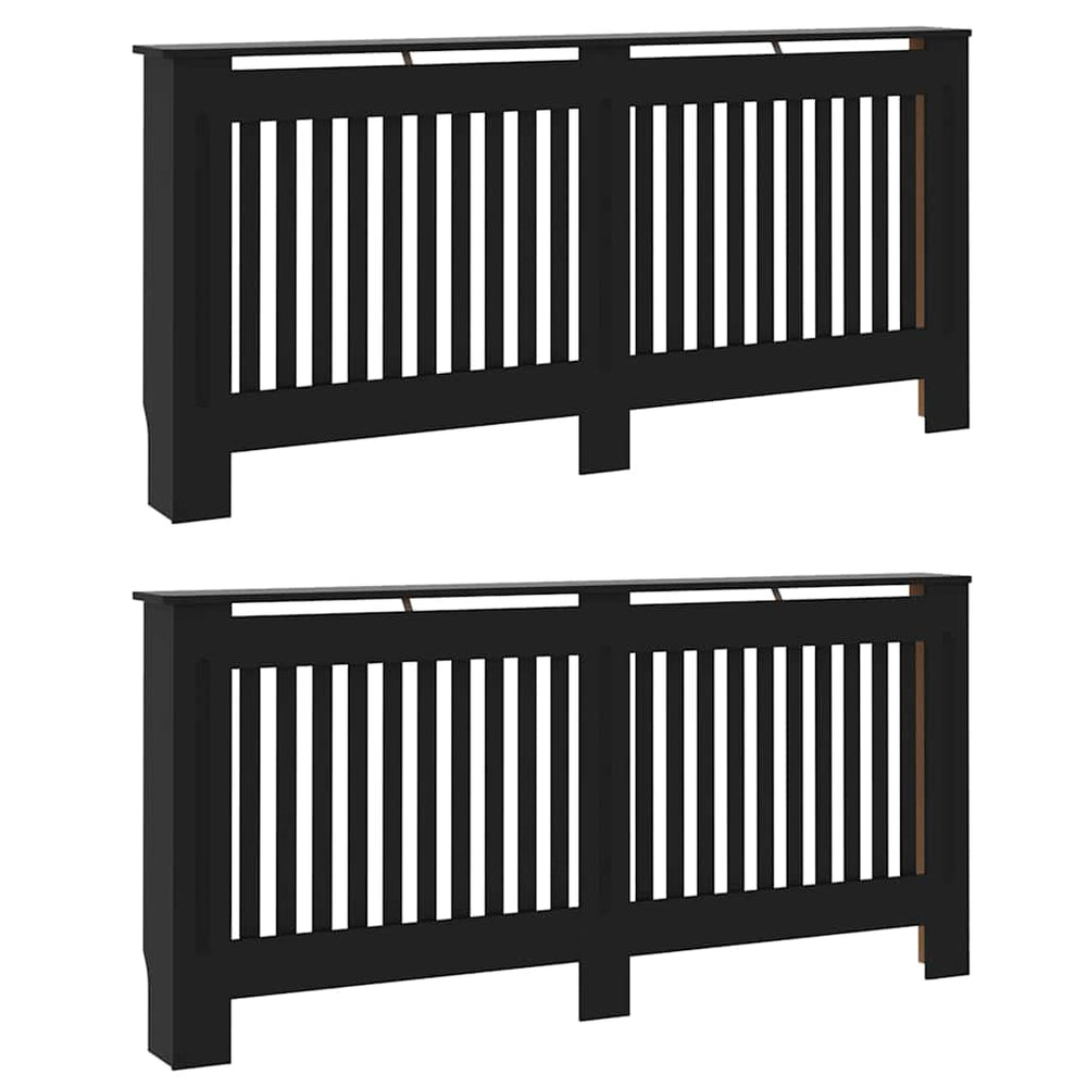 Vidaxl radiatorafdekking 2 pcs zwart 172 x 19 x 81,5 cm bewerkt hout