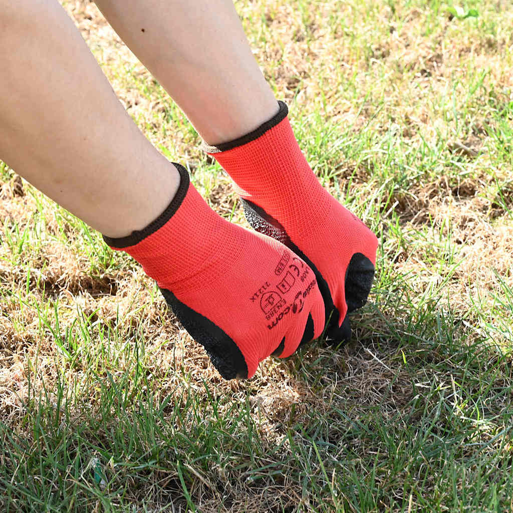 Vidaxl werkhandschoenen 24 pcs rood en zwart 11 xxl latexcoating