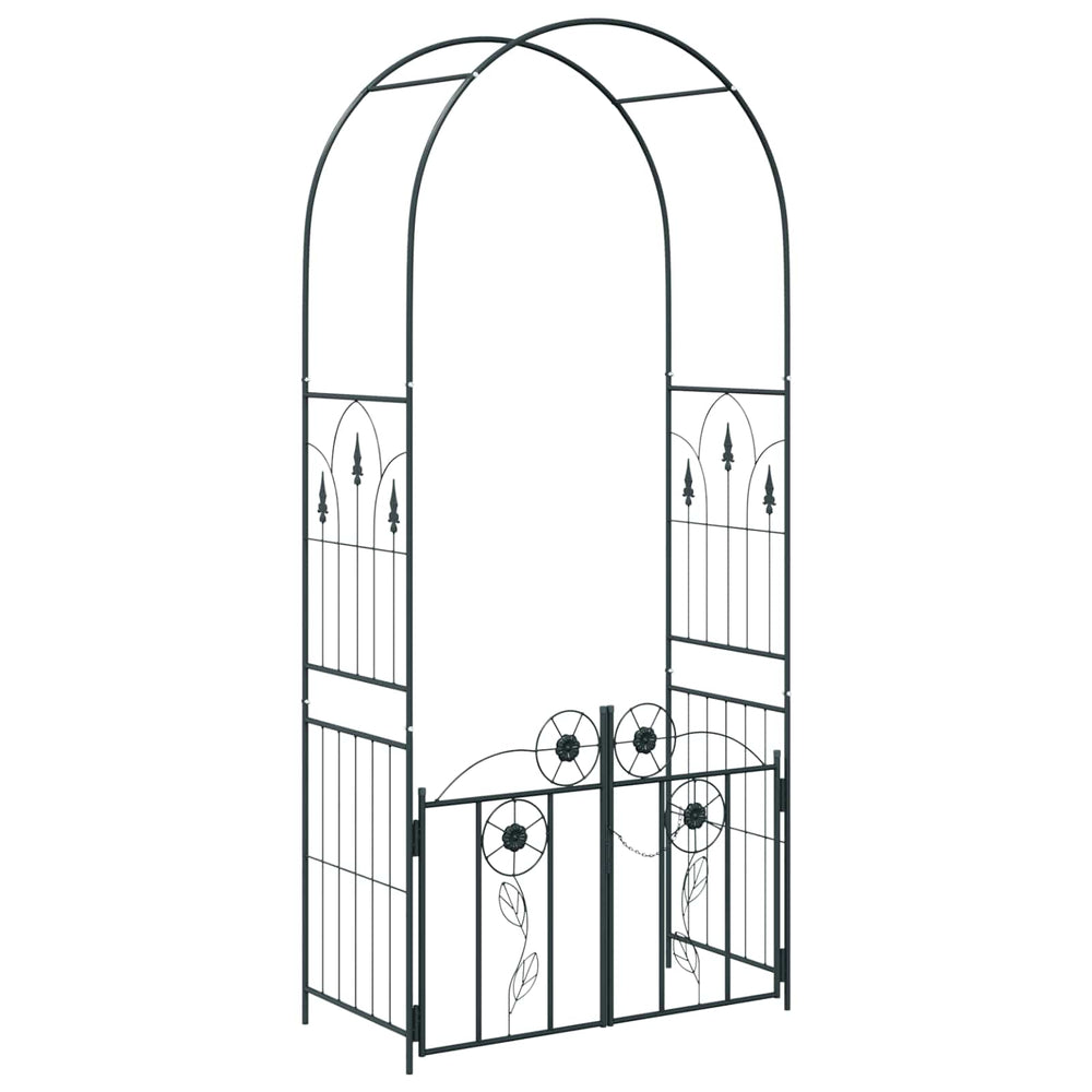 Vidaxl tuin boog met slot zwart 102 x 50 x 218 cm