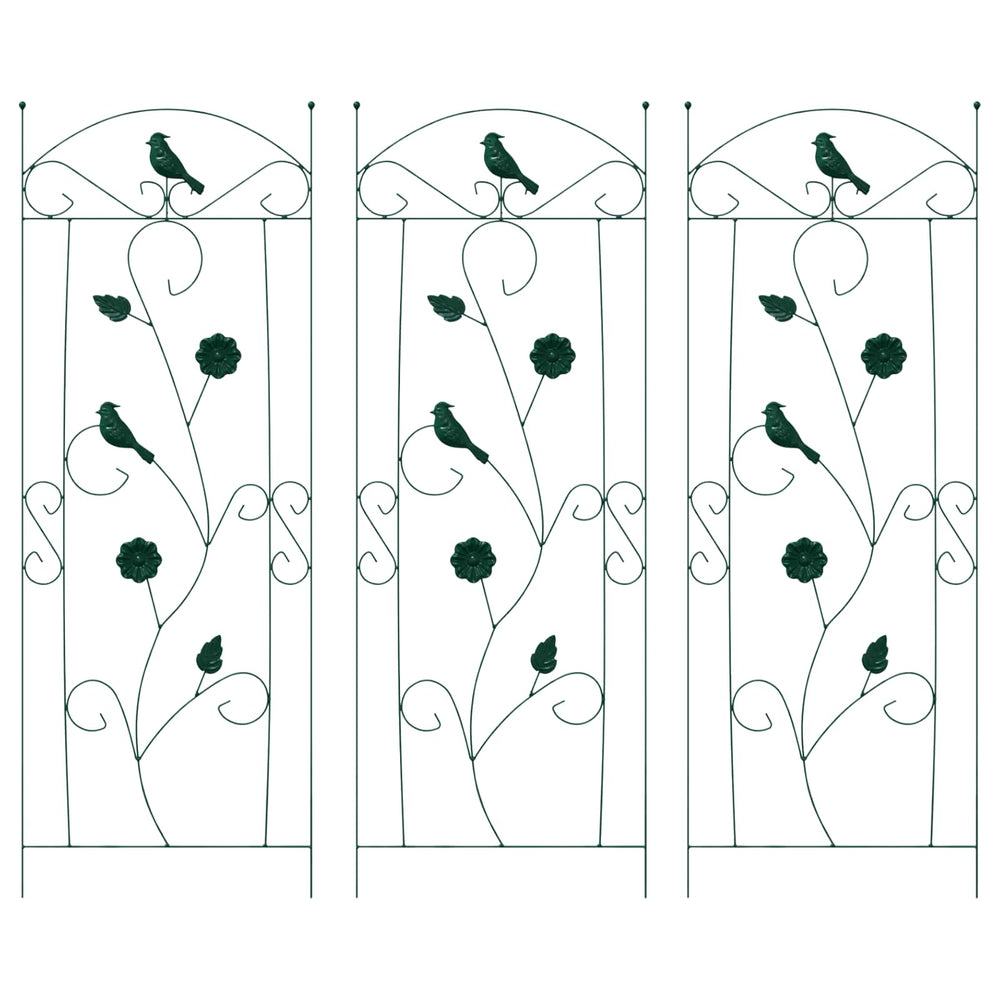 Vidaxl tuinhek 3 pcs groen 110 x 40 cm staal