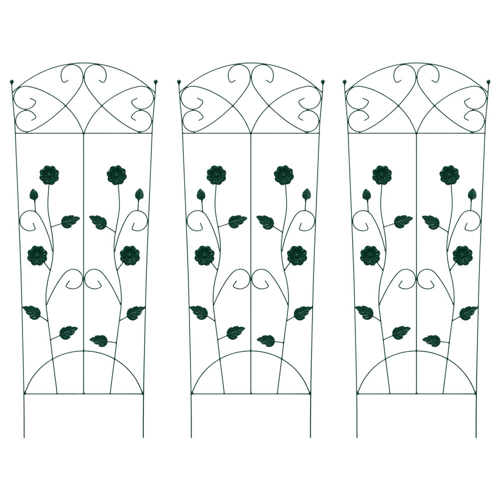 Vidaxl tuinhek 3 pcs groen 110,5 x 42,5 cm staal